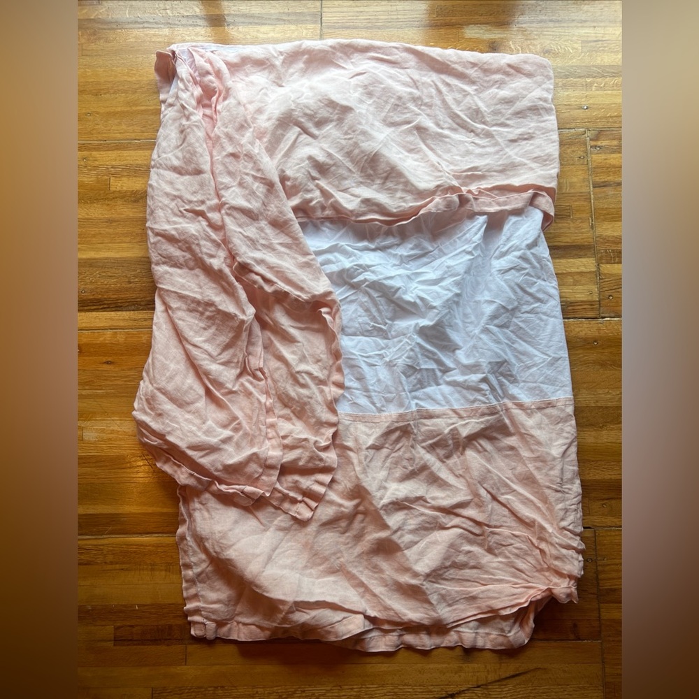 Crate & Kids Pink Crib Skirt Linen Crate & Barrel